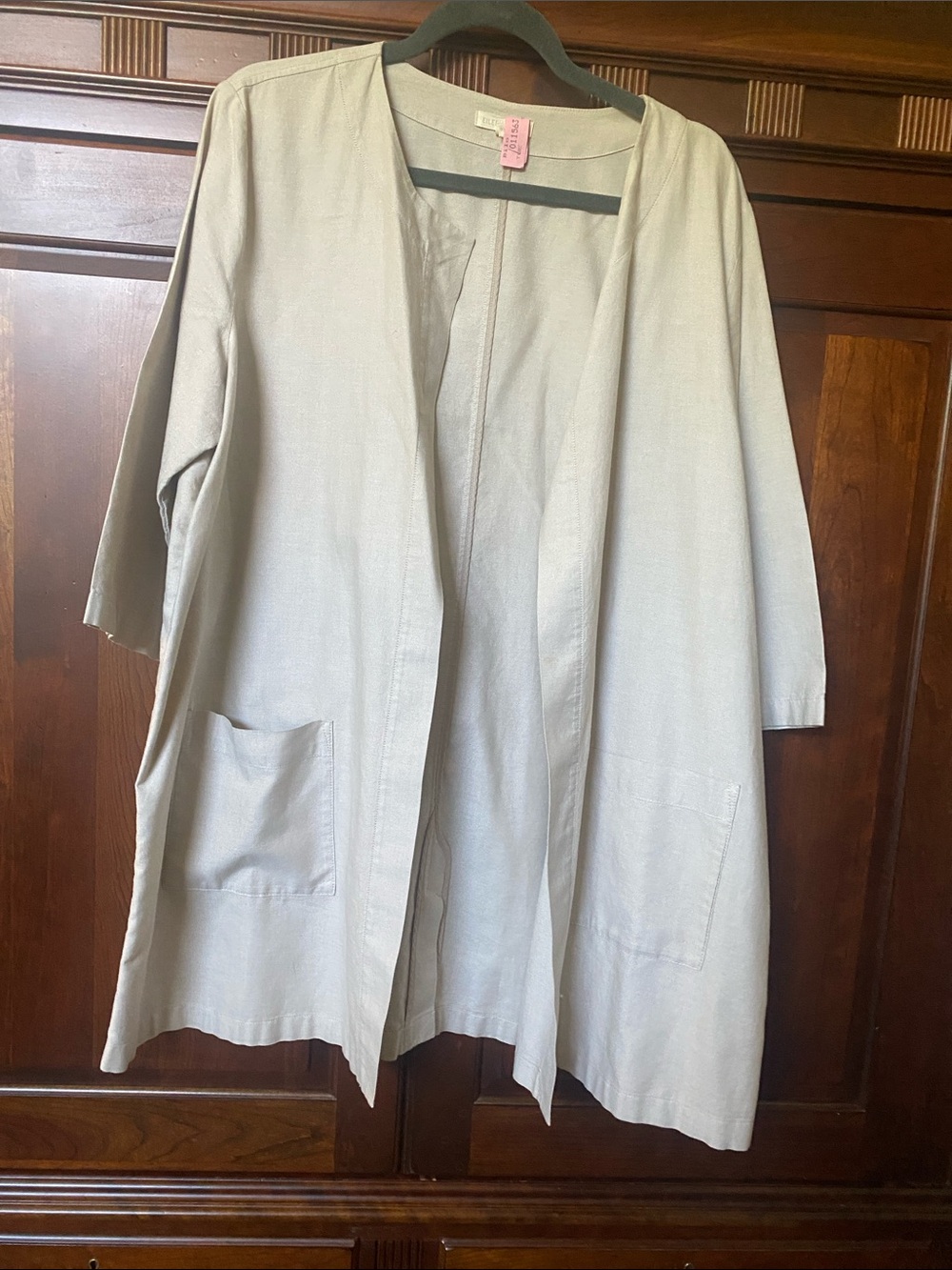 Eileen Fisher Pale Beige Classic Open Cardigan